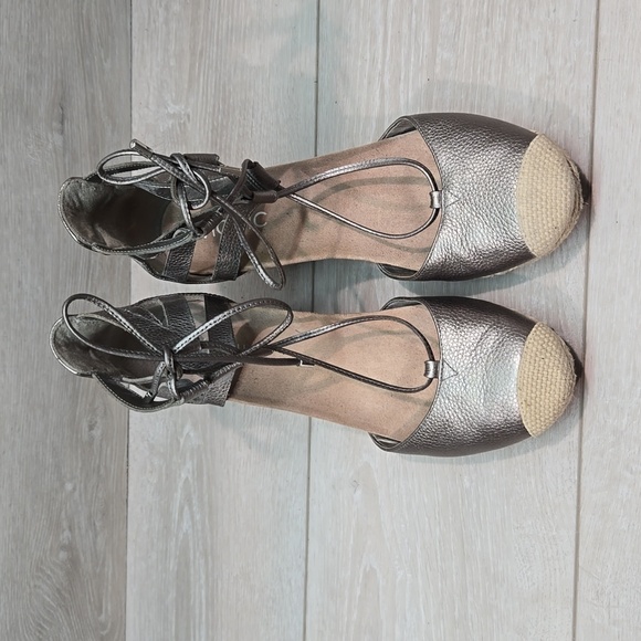 Vionic Women Leather Calypson Lace Up Wedge Sandals shoes sz 8 - Picture 3 of 12